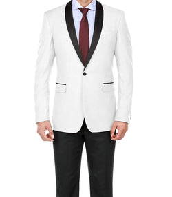 Off White 2 Piece Tuxedo Shawl Lapel Slim Fit - Suits99