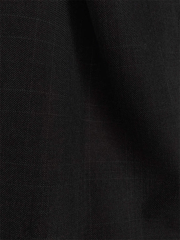 Olympic Collection - Glen Plaid Regular Fit Suit 3 Piece Black - Suits99