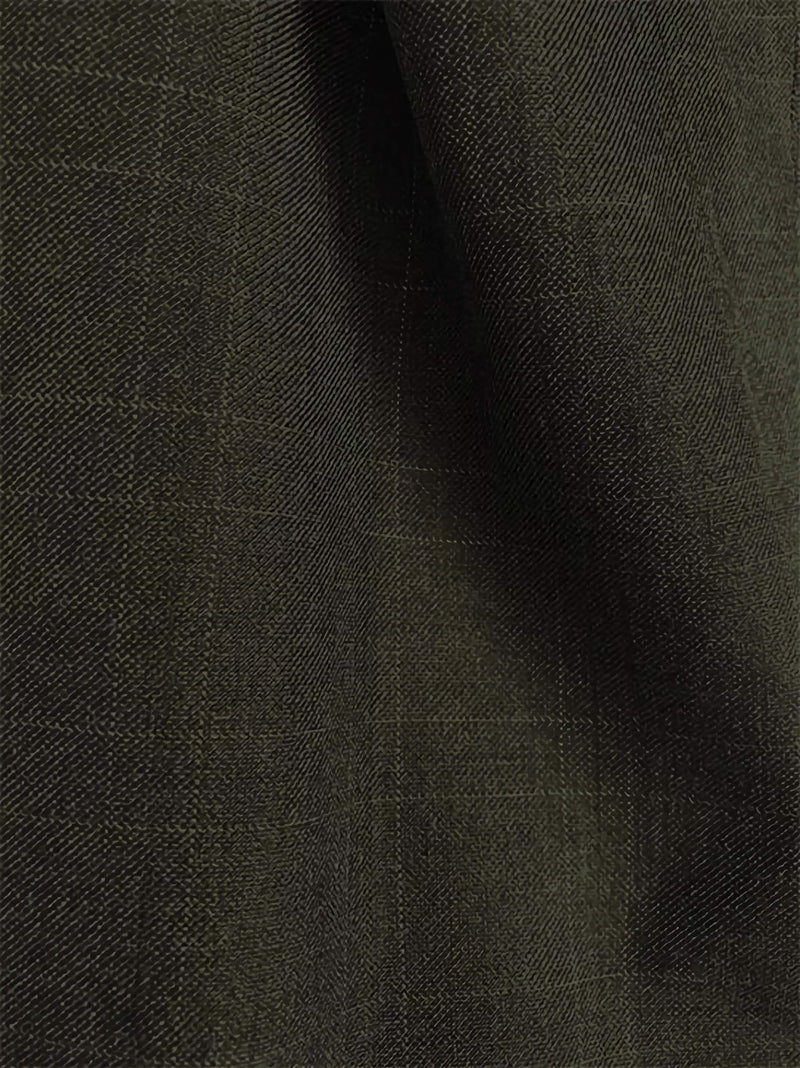 Olympic Collection Glen Plaid Regular Fit Suit 3 Piece Olive - Suits99
