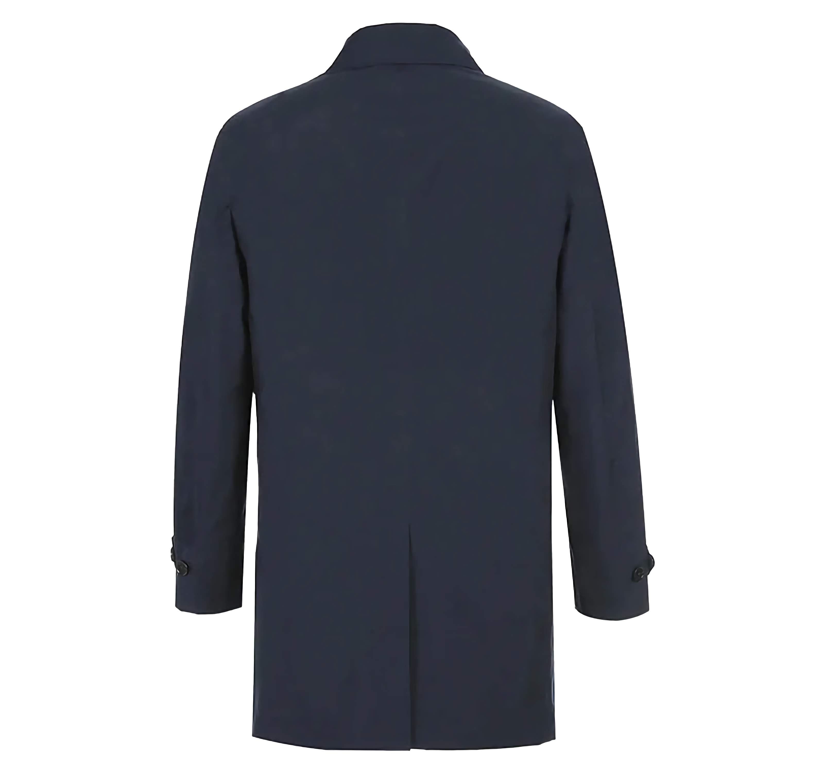 PELAGO Standard Collar Functional Trench Coat With Removable Quilted Liner in Navy - Suits99