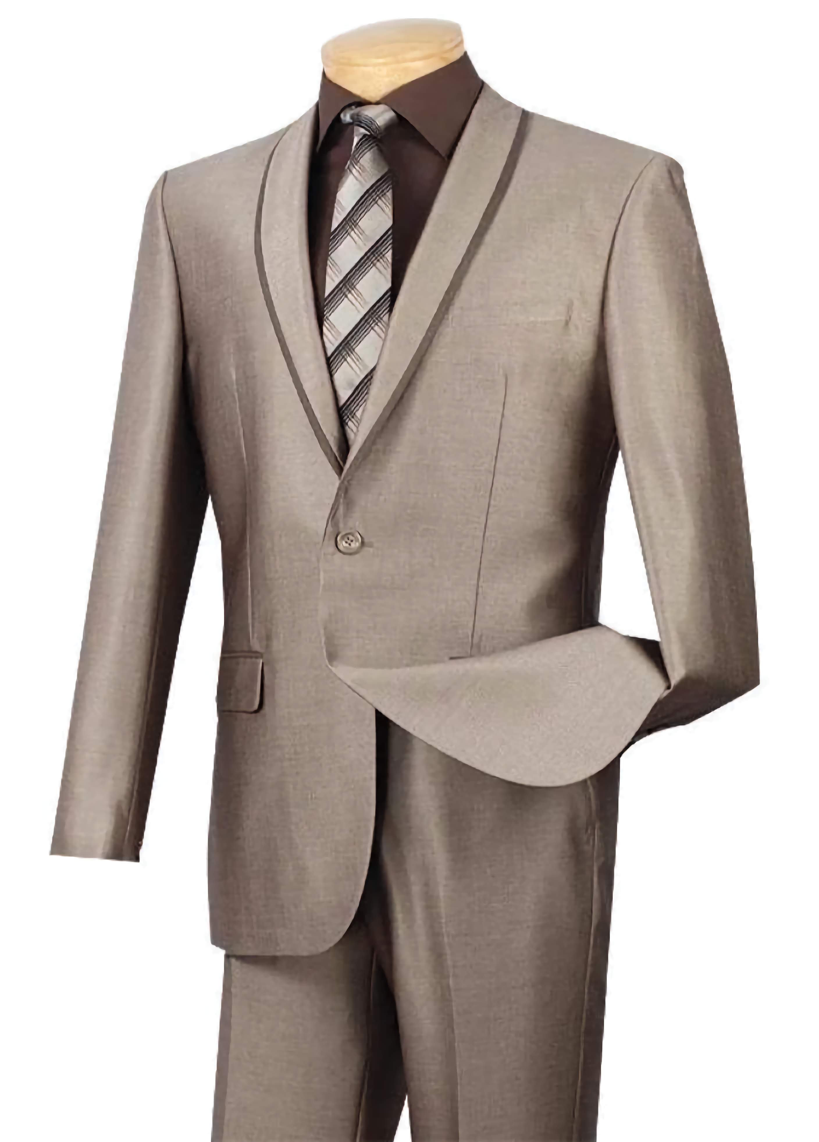 Palace Collection - Beige Men's Slim Fit 2 Piece Tuxedo Shawl Lapel