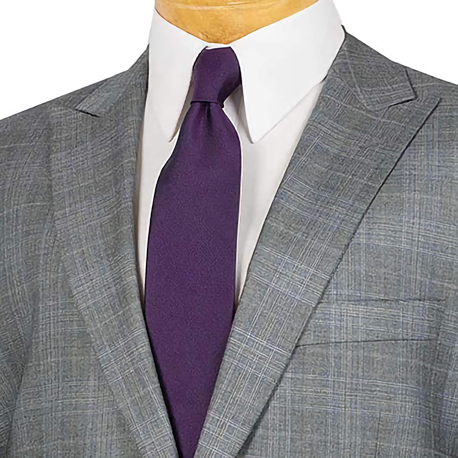 Pommy Collection - Men's Glen Plaid Dress Suit 2 Piece Regular Fit in Gray - Suits99