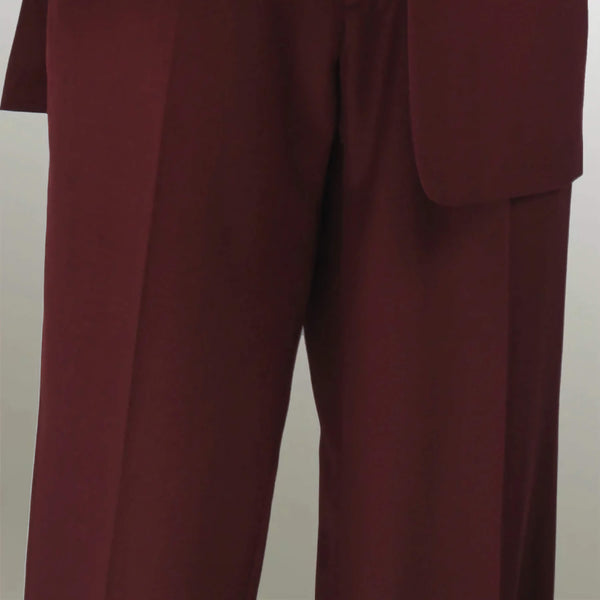 Regular Fit 2 Piece 2 Button Textured Weave Burgundy