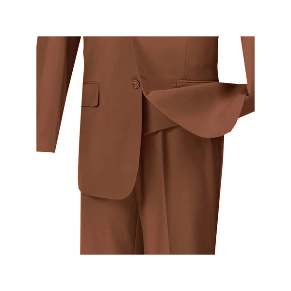 Regular Fit 3 Piece Suit 2 Button Cognac - Suits99