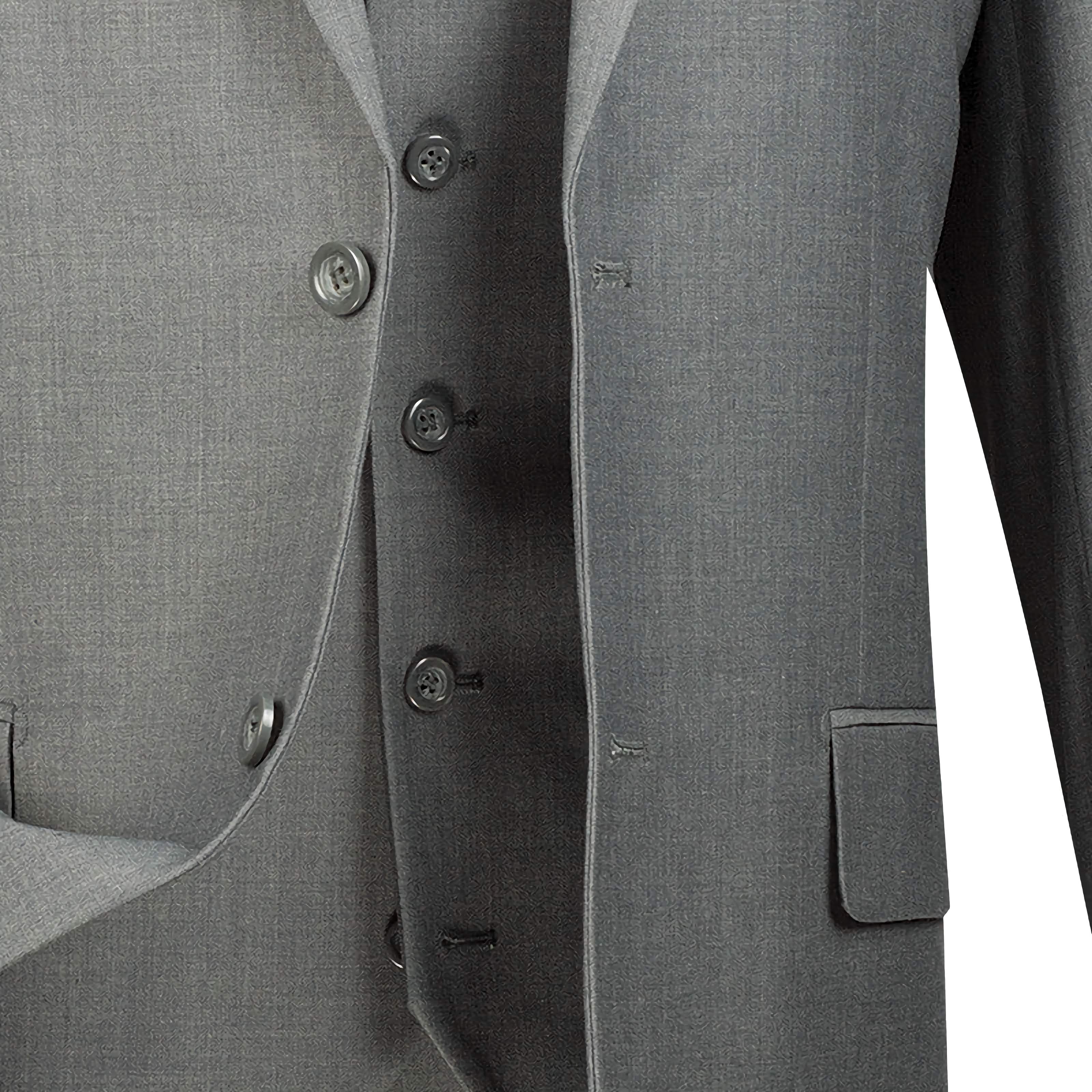 Regular Fit 3 Piece Suit 2 Button Medium Gray - Suits99
