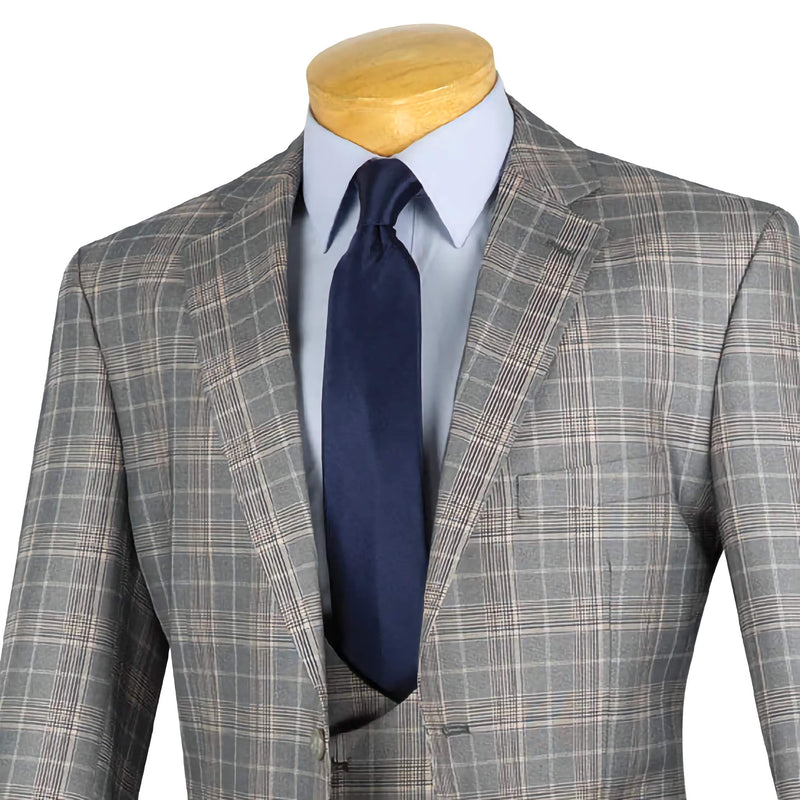 Regular Fit 3 Piece Suit Gray - Suits99