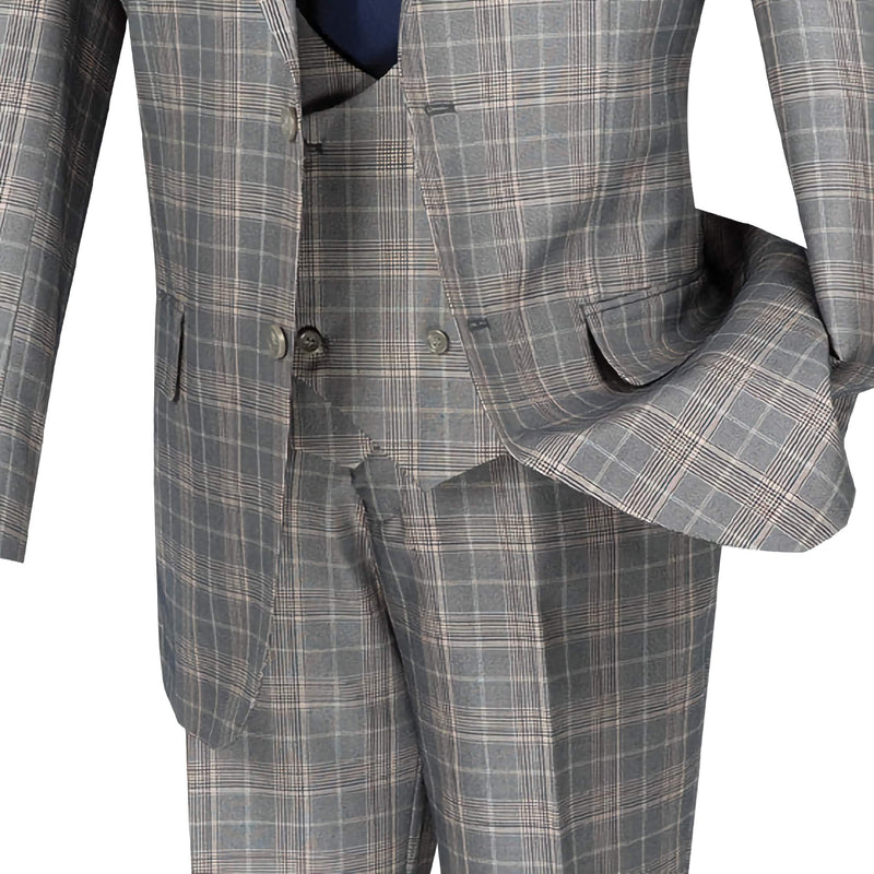 Regular Fit 3 Piece Suit Gray - Suits99