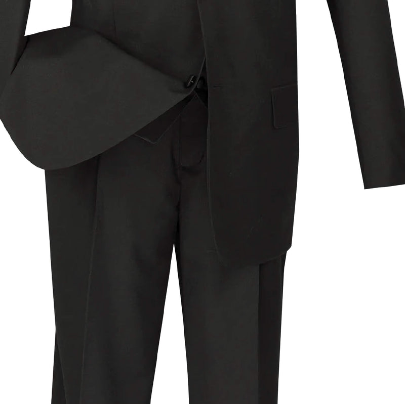 Regular Fit Black Tuxedo 4 Piece with Vest Bow Tie - Suits99