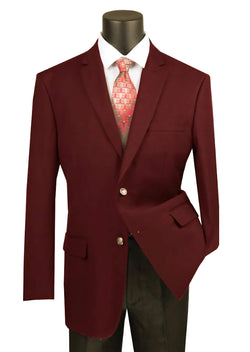 Regular Fit Blazer 2 Button in Burgundy