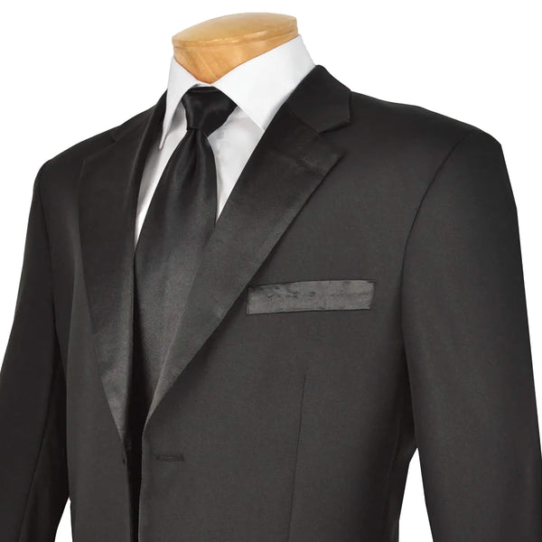 Royale Collection - Regular Fit 2 Piece Tuxedo in Black - Suits99