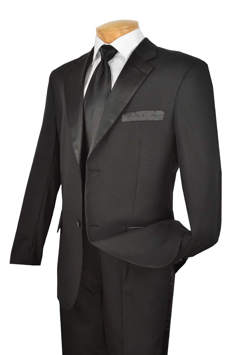 Royale Collection - Regular Fit 2 Piece Tuxedo in Black - Suits99