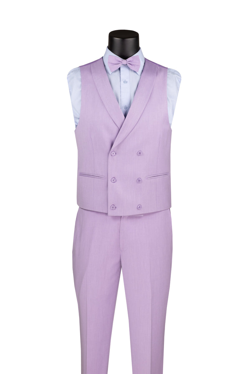 Italia collection Slim Fit Suit 3 Piece 1 Button in Lavender