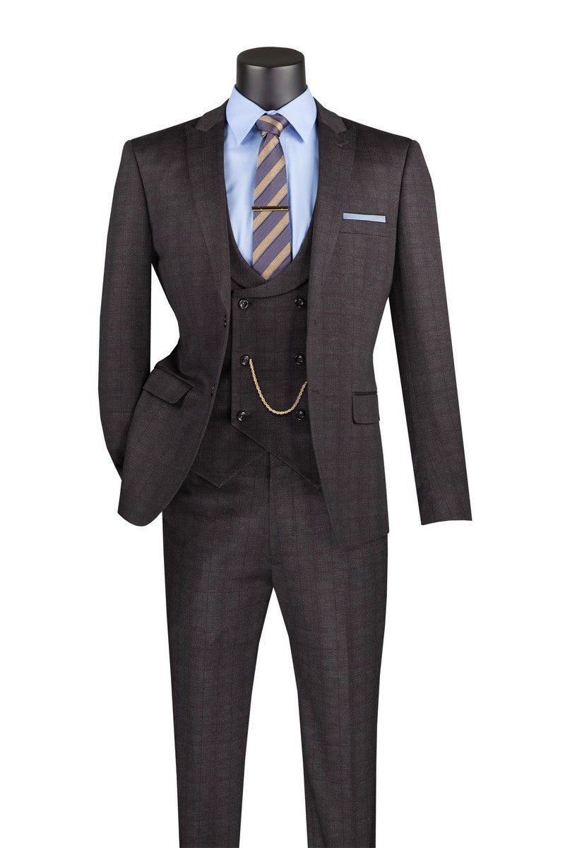 Milano Slim Fit 3 pcs Vested Suits for Men Super Stretch Fabric