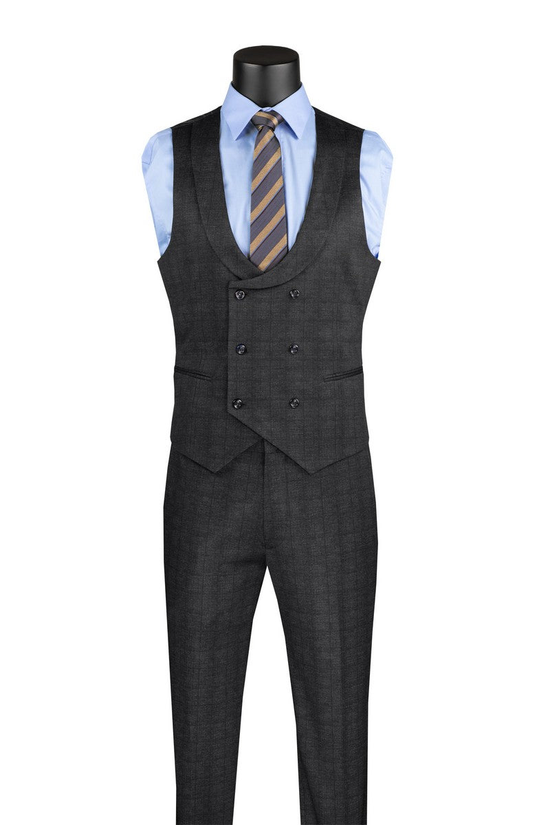 Milano Slim Fit 3 pcs Vested Suits for Men Super Stretch Fabric - Suits99