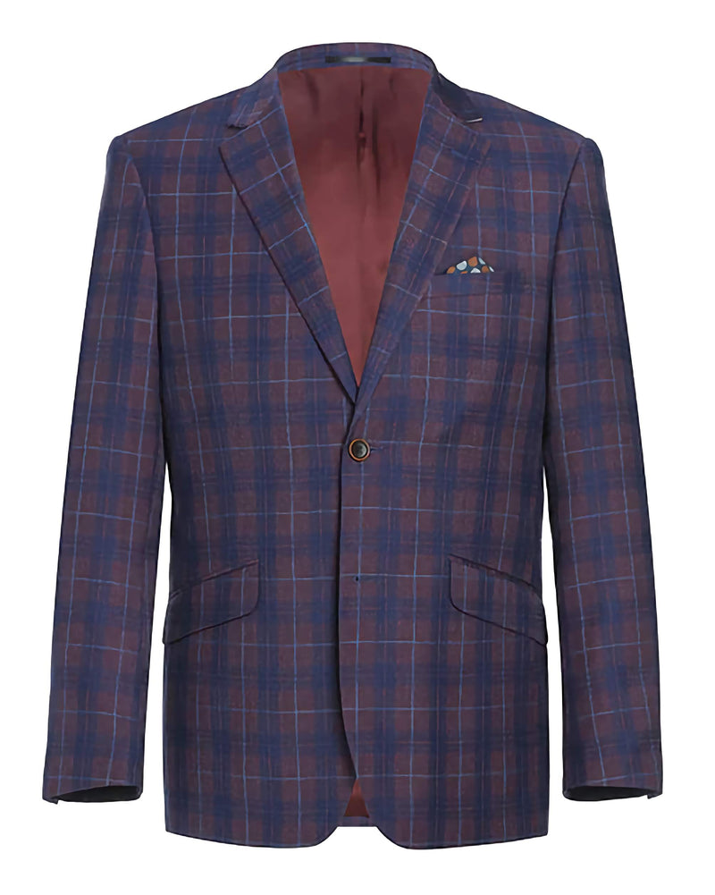 Slim Fit Blazer Glen Plaid in Blue