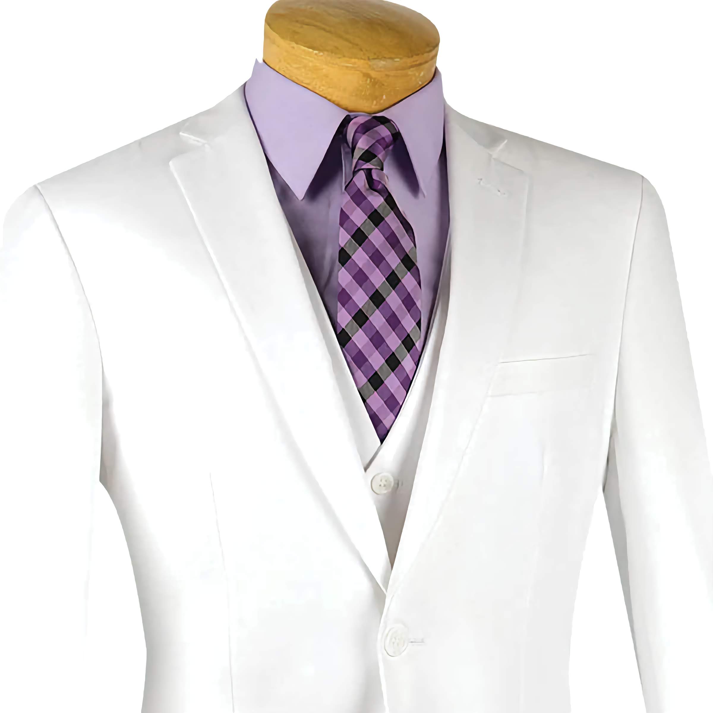 Slim Fit Men's Suit 3 Piece 2 Button in White - Suits99