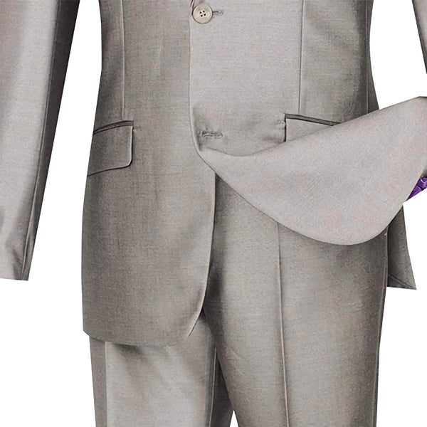 Slim Fit Shiny Sharkskin Men's 2 Piece Suit in Gray - Suits99