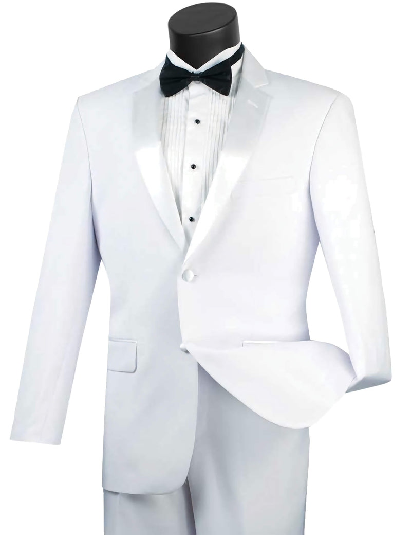 Slim Fit Tuxedo 2 Piece 2 Button Design in White
