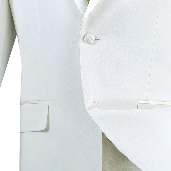 Slim Fit Tuxedo 2 Piece 2 Buttons Design in Ivory - Suits99