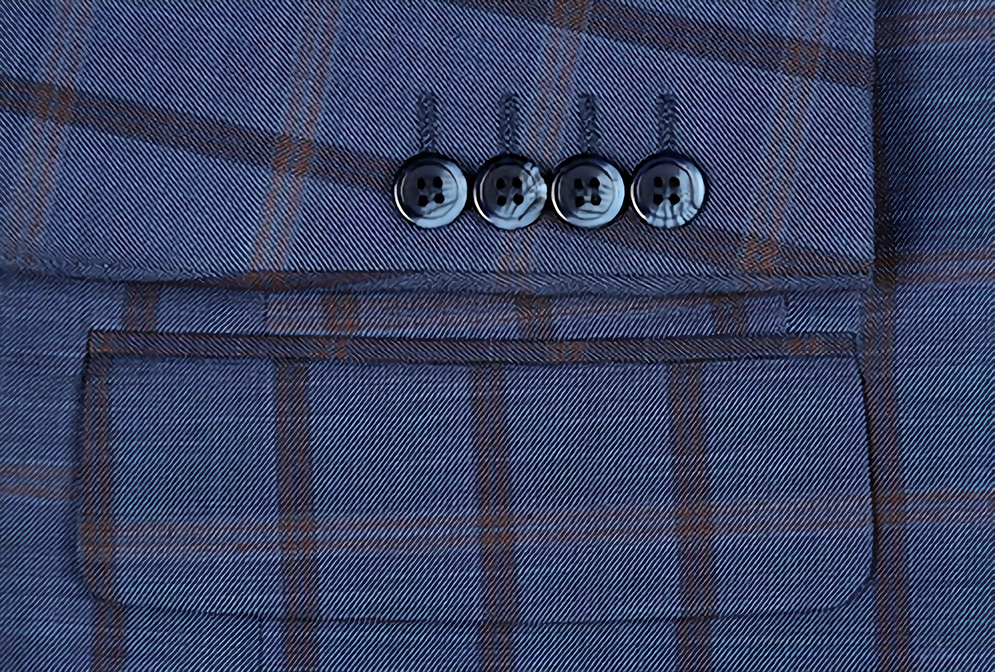 Stretch Suit 2 Piece Blue Glen Plaid Regular Fit - Suits99