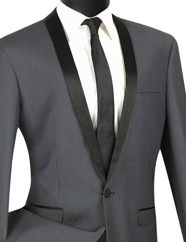 Wedding Collection - Shawl Collar Slim Fit Tuxedo 2 Piece 1 Button Red