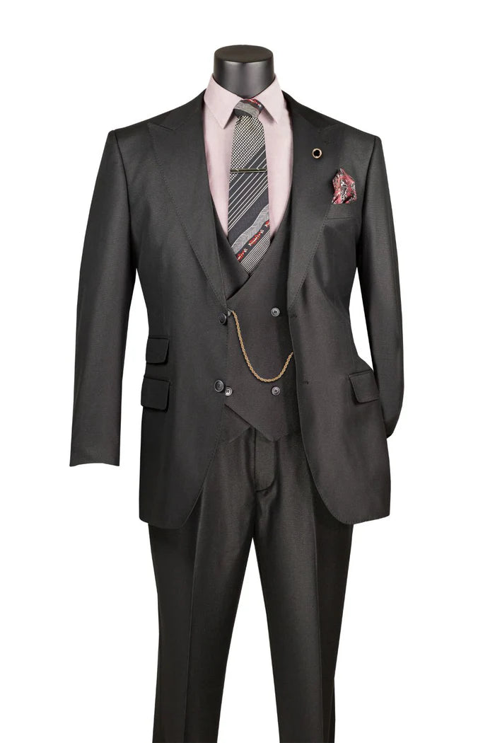 Stacy Collection Regular Fit  Suit 3 Piece in Black