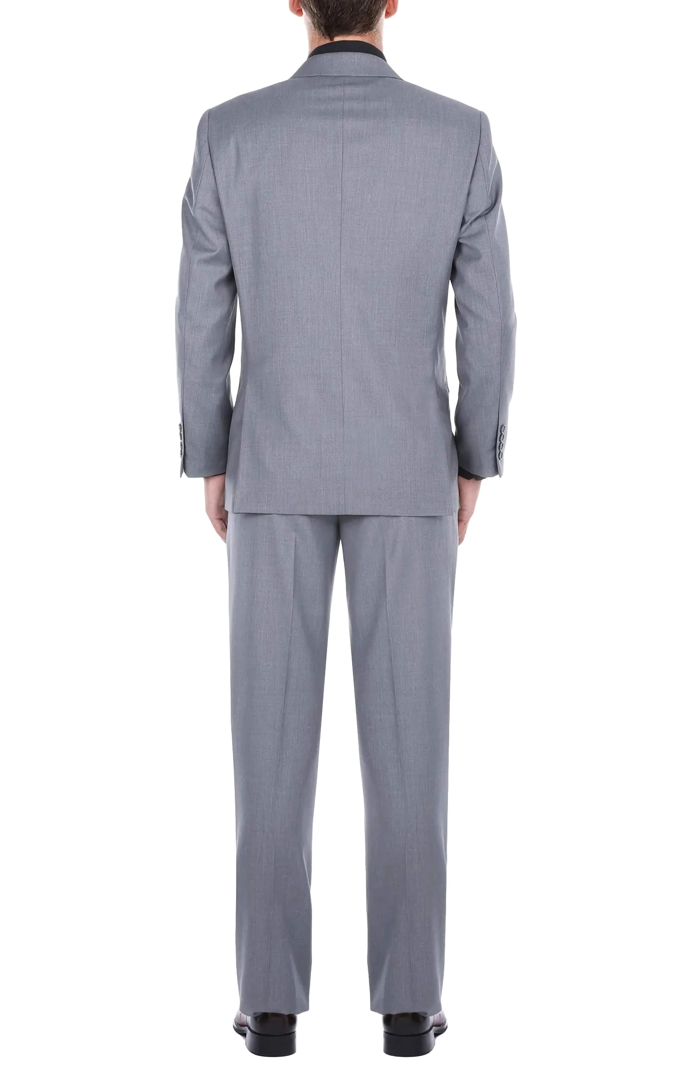 Vanderbilt Collection - Classic 2 Piece Suit 2 Buttons Regular Fit In Gray