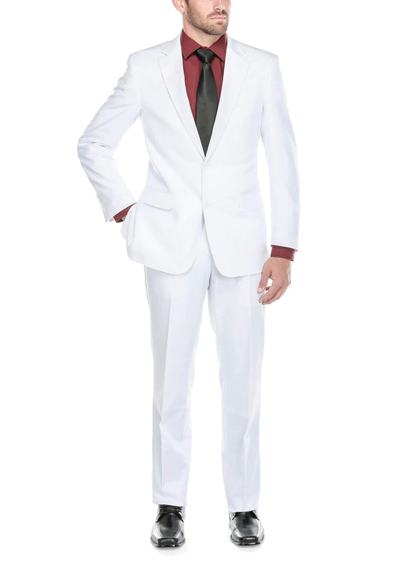 Vanderbilt Collection - Classic 2 Piece Suit 2 Buttons Regular Fit In White