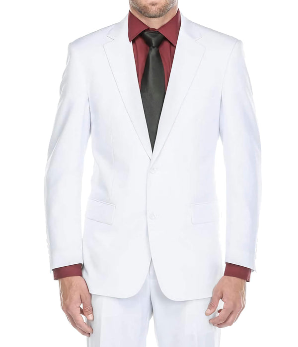 Vanderbilt Collection - Classic 2 Piece Suit 2 Buttons Regular Fit In White