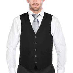 Vanderbilt Collection - Classic Dress Vest 5 Buttons Regular Fit In Black - Suits99