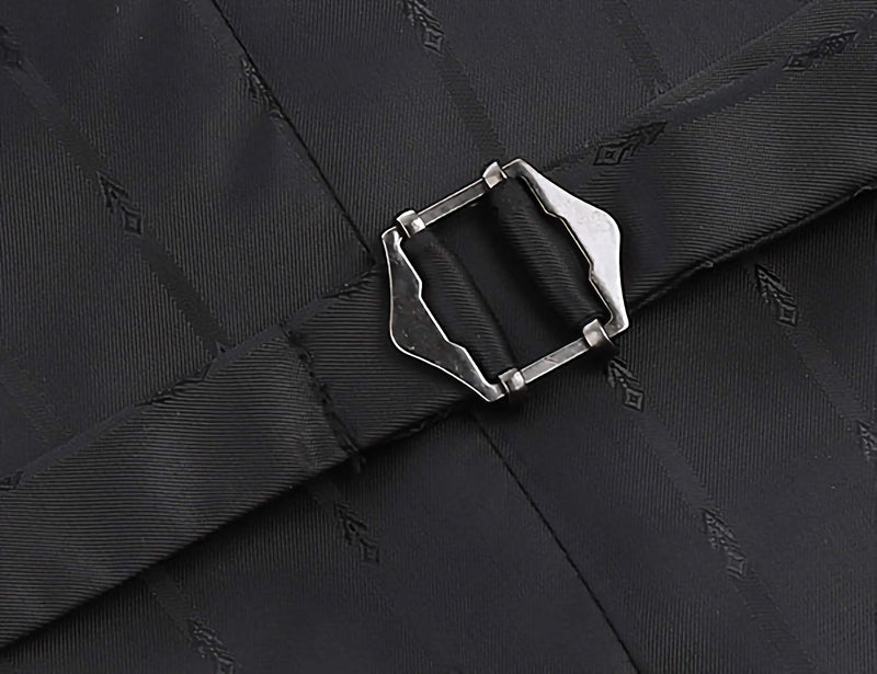 Vanderbilt Collection - Classic Dress Vest 5 Buttons Regular Fit In Black - Suits99