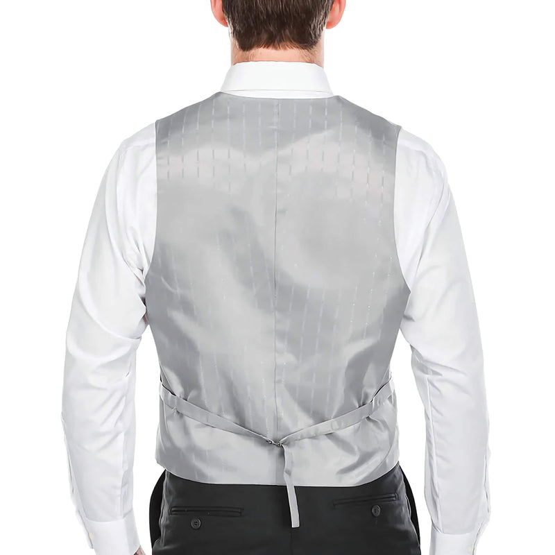 Vanderbilt Collection - Classic Dress Vest 5 Buttons Regular Fit In Gray - Suits99
