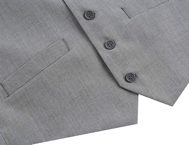 Vanderbilt Collection - Classic Dress Vest 5 Buttons Regular Fit In Gray - Suits99
