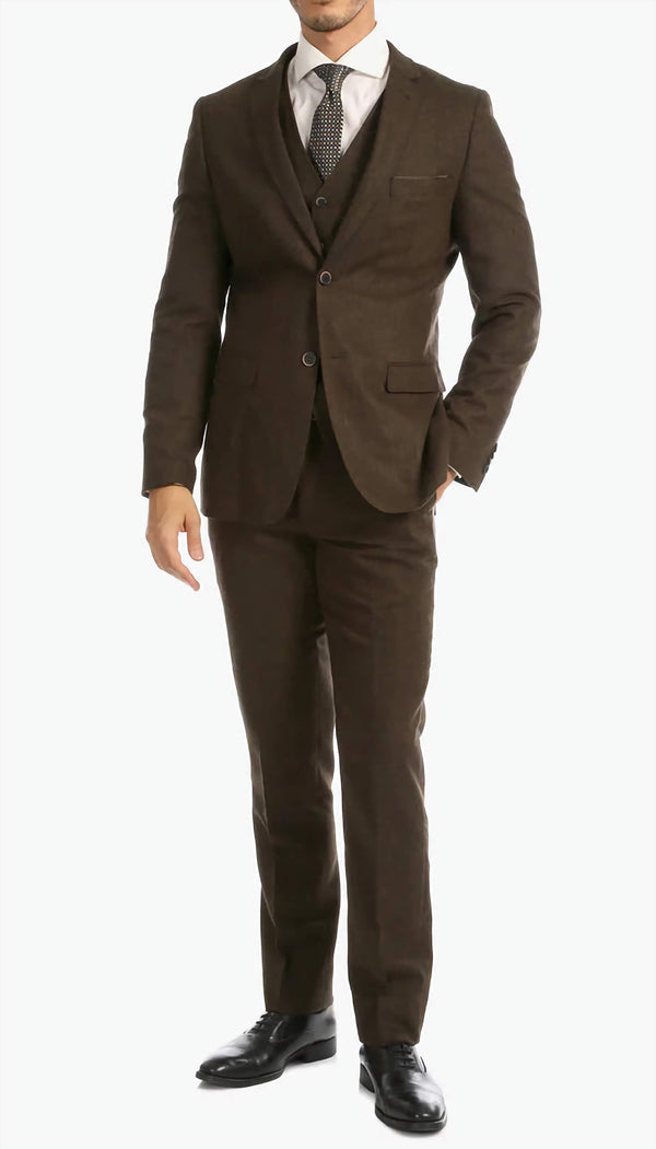Vintage Tweed 3 Piece Suit Brown