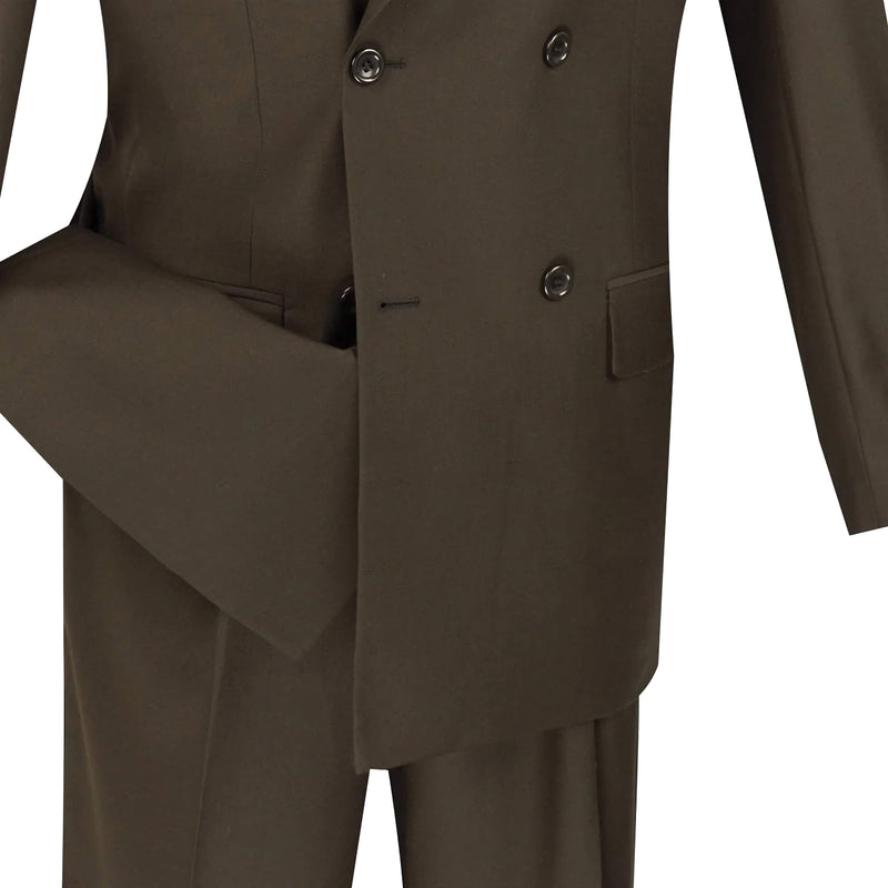 Ram Collection - Double Breasted Suit 2 Piece Regular Fit in Brown - Suits99