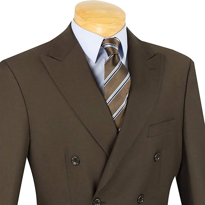Ram Collection - Double Breasted Suit 2 Piece Regular Fit in Brown - Suits99