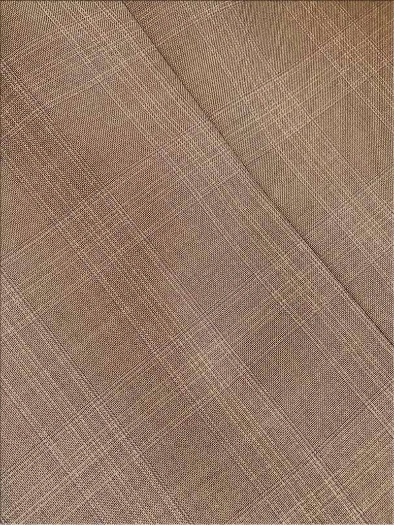 Tan Double Breasted 2 Piece Suit Regular Fit Glen Plaid - Suits99