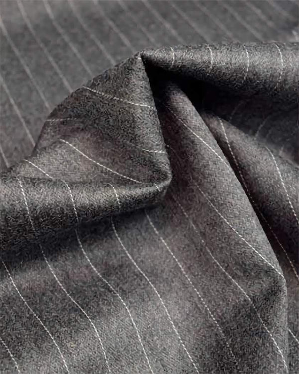 Stripe Collection - Regular Fit 3 Piece Suit 2 Button Tone on Tone Stripe in Gray - Suits99