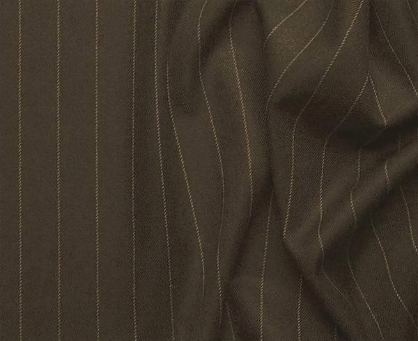 Stripe Collection - Regular Fit 3 Piece Suit 2 Button Tone on Tone Stripe in Brown - Suits99