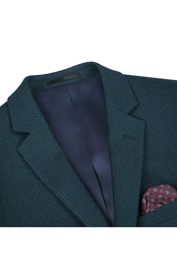 Men's Slim Fit Blazer Wool Blend Sports Jacket in Emerald Green - Suits99