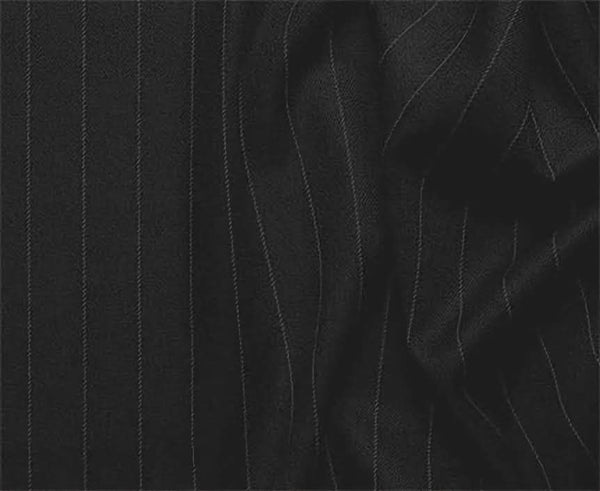 Stripe Collection - Regular Fit 3 Piece Suit 2 Button Tone on Tone Stripe in Black - Suits99