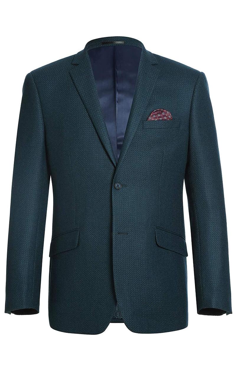 Men's Slim Fit Blazer Wool Blend Sports Jacket in Emerald Green - Suits99