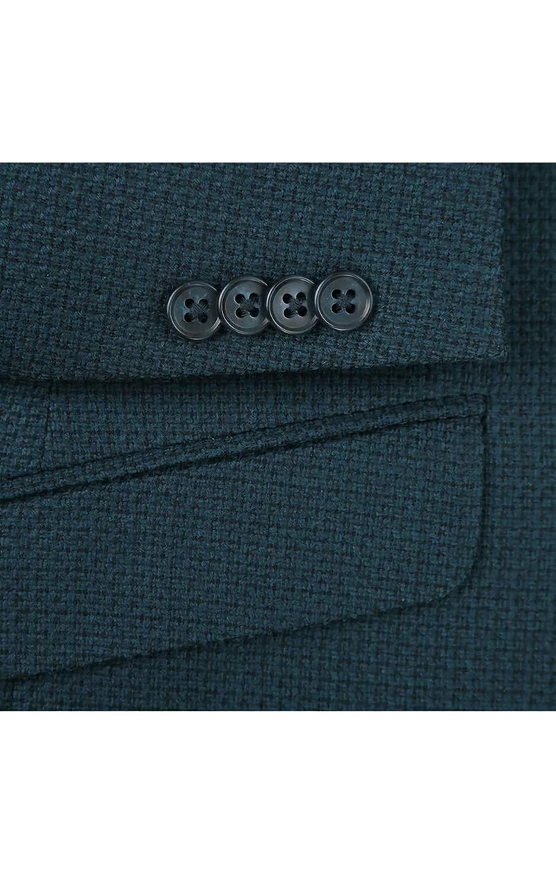 Men's Slim Fit Blazer Wool Blend Sports Jacket in Emerald Green - Suits99