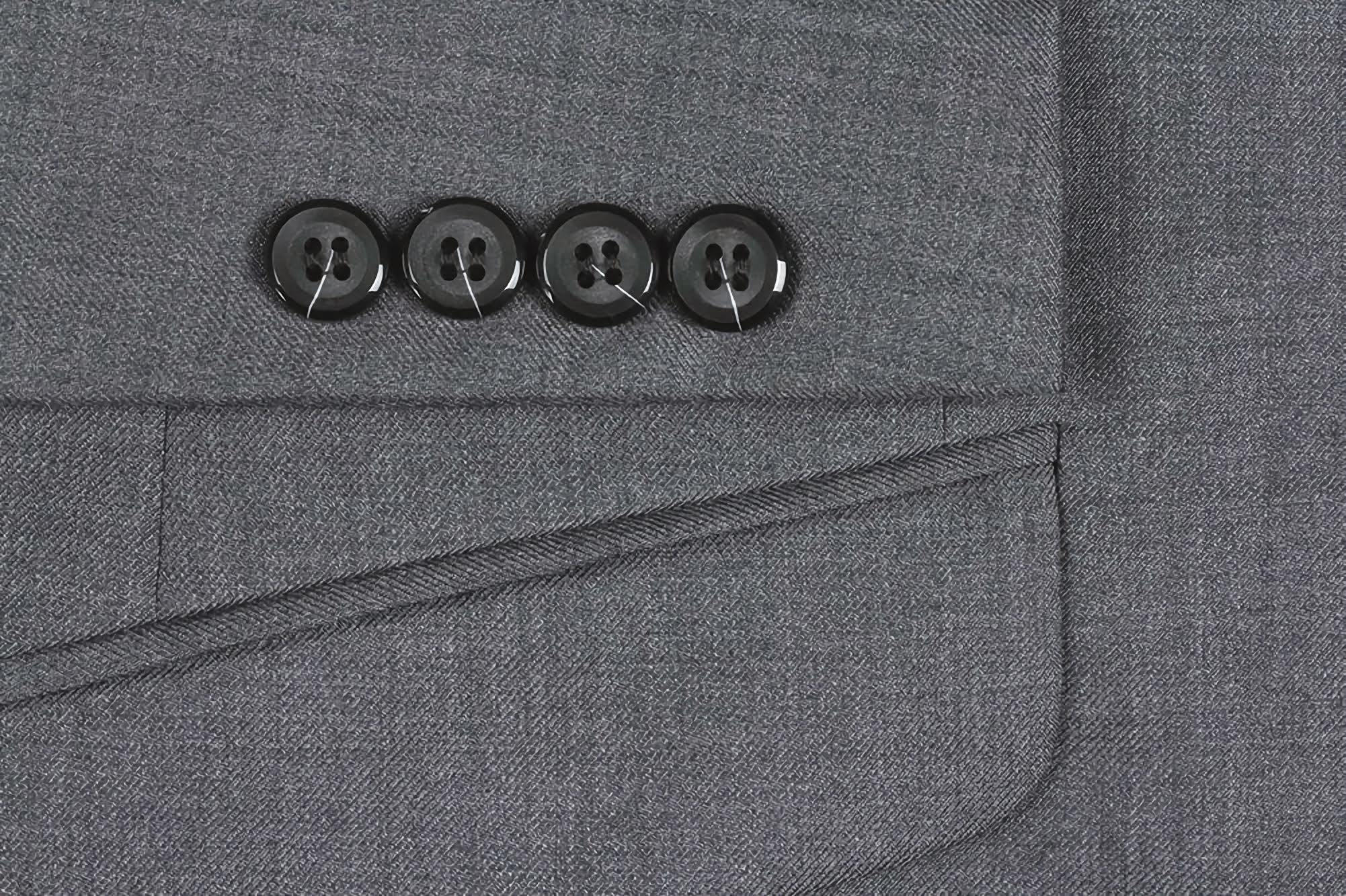Gray 100% Virgin Wool Regular Fit Pick Stitch 2 Piece Suit 2 Button - Suits99