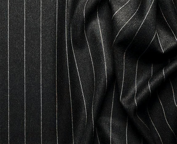 Rockefeller Collection - Double Breasted Stripe Suit Black Regular Fit 2 Piece - Suits99