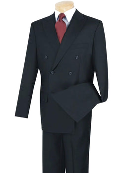 Navy Regular Fit Double Breasted 2 Piece Suit