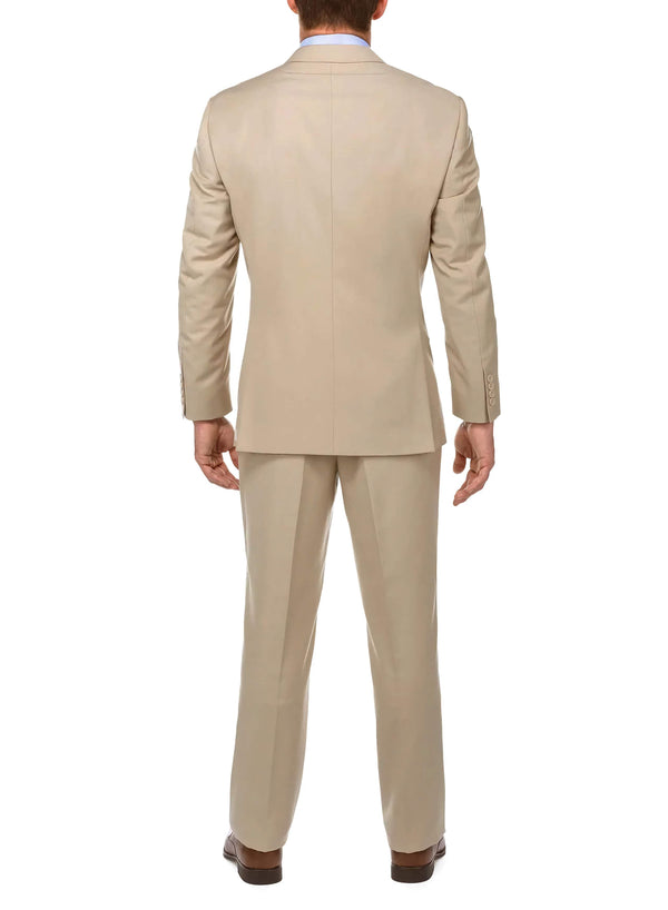 Classic 2 Piece Suit 2 Buttons Regular Fit In Beige