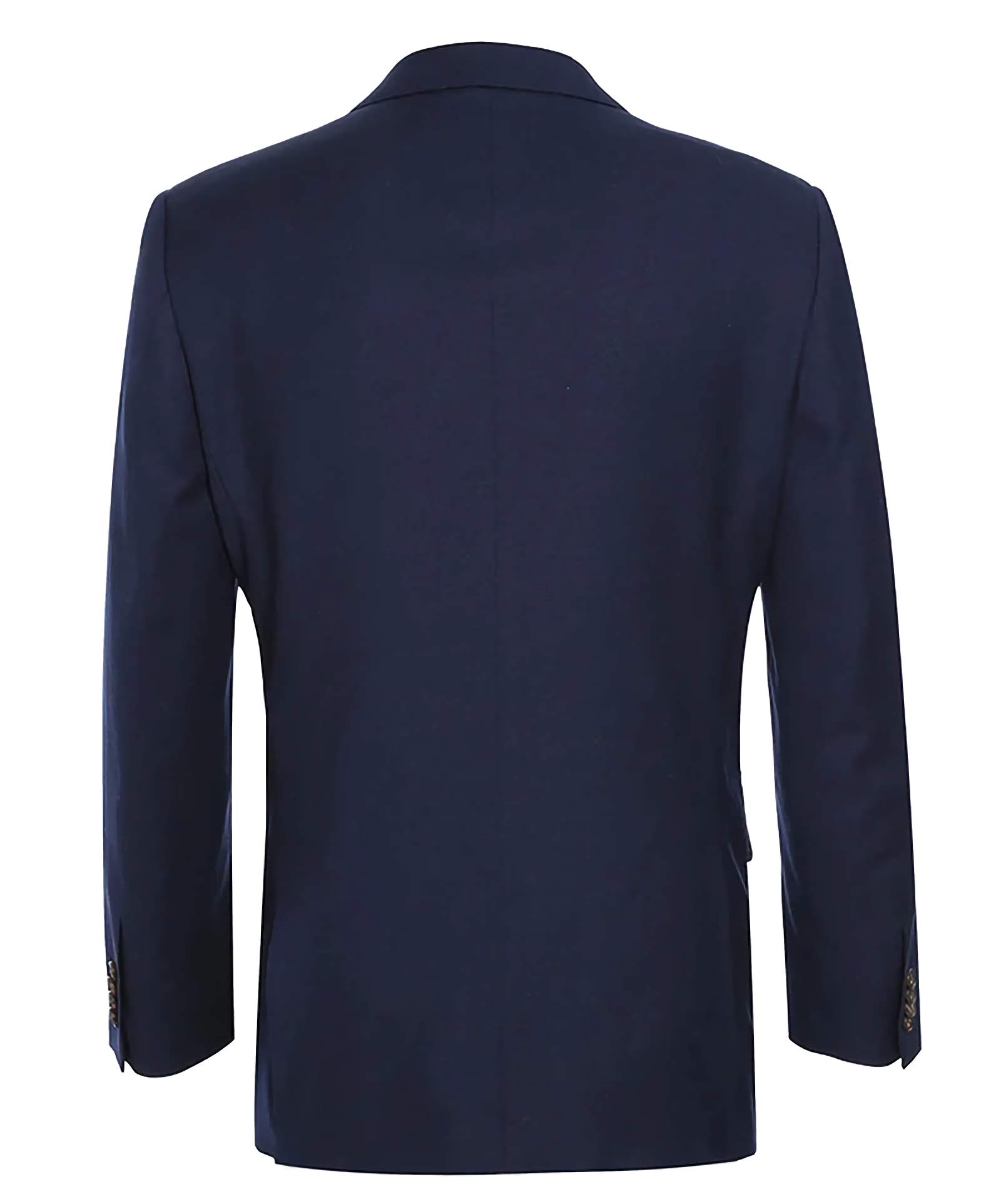 Wool Regular Fit Blazer Solid Color in Dark Navy - Suits99