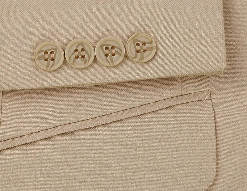 Classic 2 Piece Suit 2 Buttons Regular Fit In Beige - Suits99