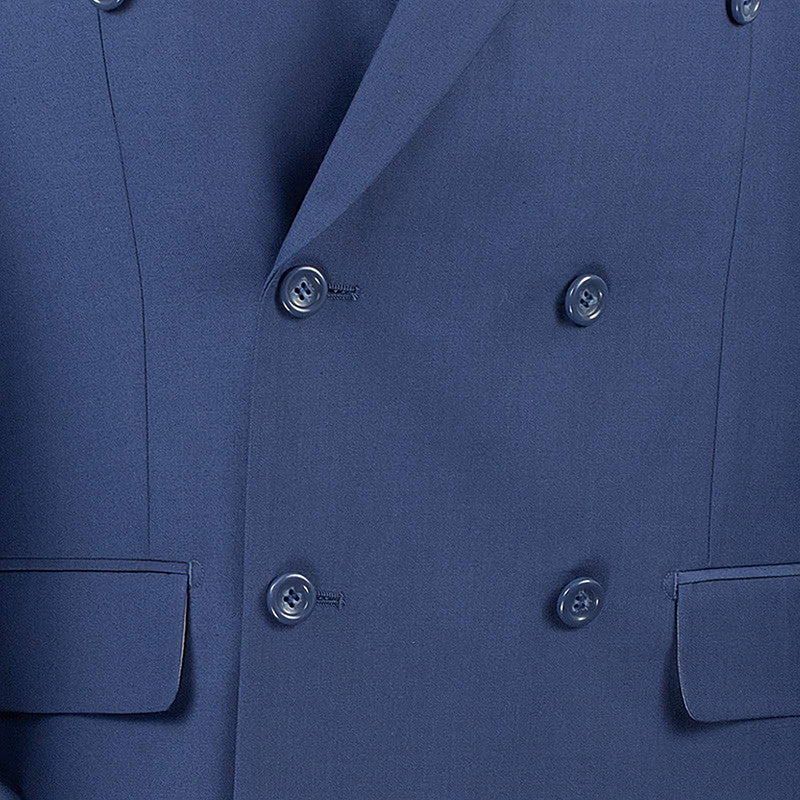 Ram Collection - Double Breasted 2 Piece Suit Regular Fit in Blue - Suits99